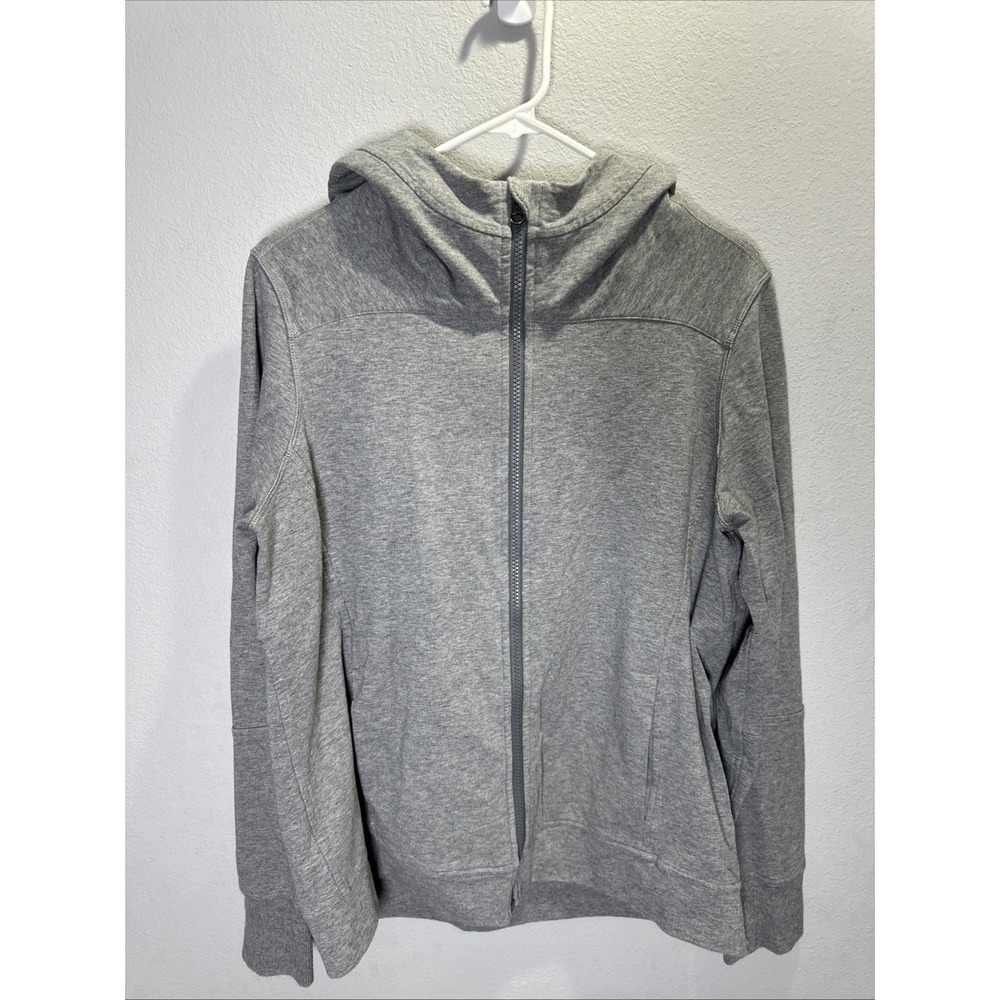 Lululemon Women's Full Zip Hoodie Size 12 Gray vented thumb holes